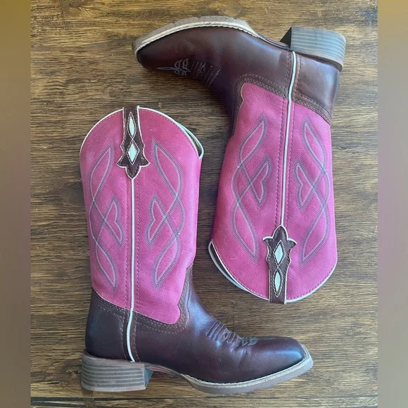 Justin Women’s Gypsy Pink Cowboy Boots size 6.5 - Picture 8 of 12